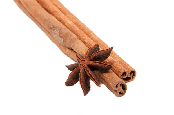 Cinnamon Spice Sticks Isolated White — Stock Photo, Image