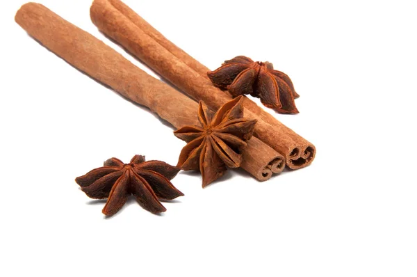 Cinnamon Spice Pinnar Isolerat Vitan — Stockfoto