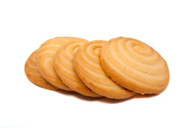 üzerinde beyaz izole lezzetli Kurabiye