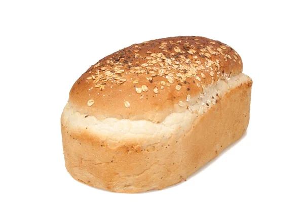 Yapımı Doğal Ekmek Üzerinde Beyaz Izole — Stok fotoğraf