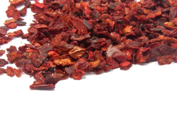 Αποξηραμένες Πιπεριές Paprica Κόκκινο Μπαχαρικό Που Απομονώνονται Λευκό — Φωτογραφία Αρχείου