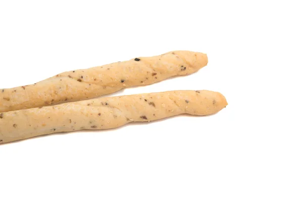 Pão Varas Italiano Lanche Isolado Branco — Fotografia de Stock