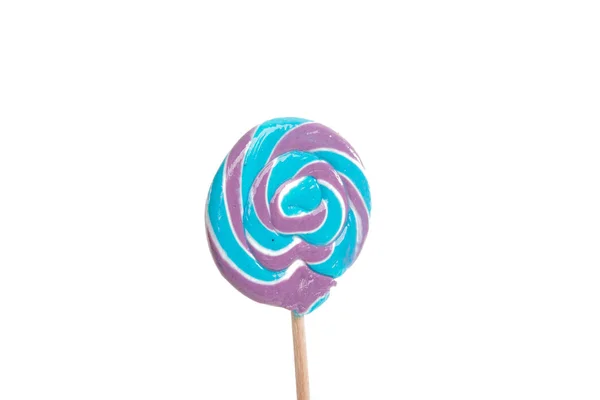 Färgglada Söta Candy Lollipop Isolerat Vitan — Stockfoto