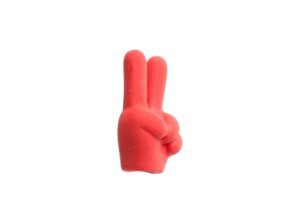 Suddgummi Form Hand Som Isolerat Vitan — Stockfoto