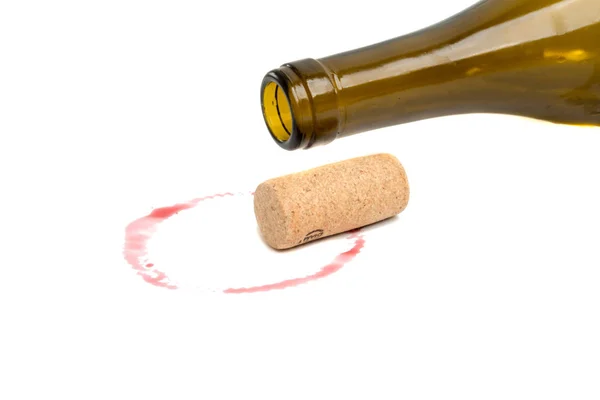 Vino Corcho Botella Aislado Blanco — Foto de Stock