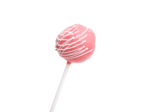 Üzerinde Beyaz Izole Kek Pop Şeker — Stok fotoğraf