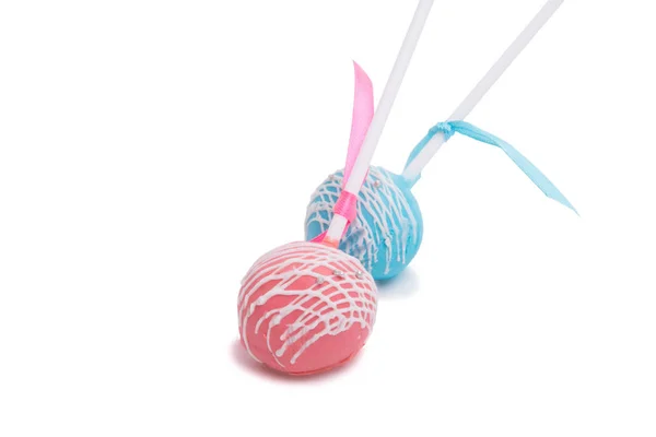 Doce Bolo Pop Isolado Branco — Fotografia de Stock