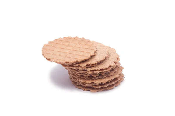 Wafers Empilhar Lanche Para Café Manhã Isolado Branco — Fotografia de Stock