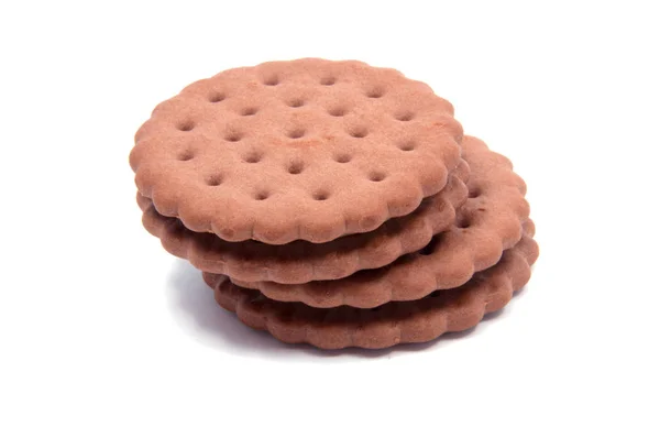Biscoitos Sanduíche Saborosos Isolados Branco — Fotografia de Stock