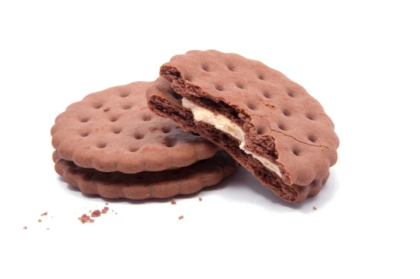 God Ätit Smörgås Cookies Isolerat Vitan — Stockfoto
