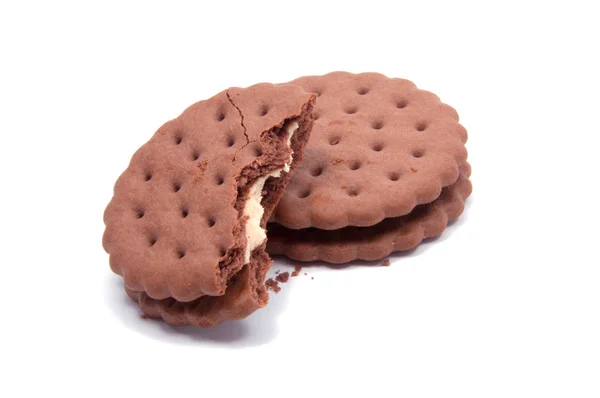 God Ätit Smörgås Cookies Isolerat Vitan — Stockfoto
