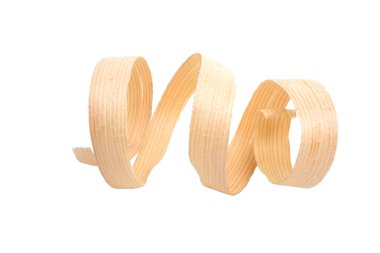 ahşap talaş dilim üzerinde beyaz izole