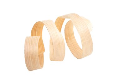 ahşap talaş dilim üzerinde beyaz izole