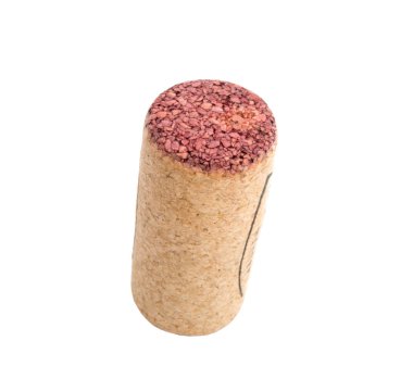 Şarap cork üzerinde beyaz izole