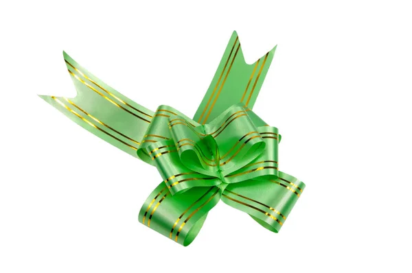 Groene Boog Geïsoleerd Witte Voor Decor Cadeau — Stockfoto
