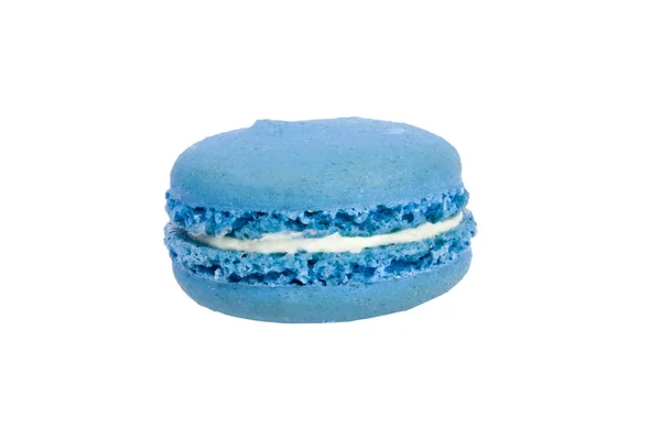 Blue Macaroon Isolated White Background — Stock Photo, Image