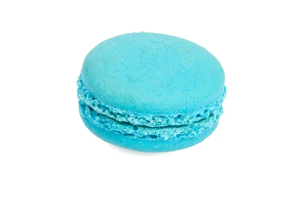 Macaroon Azul Isolado Fundo Branco — Fotografia de Stock