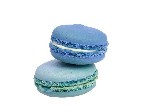 Macarons Colorés Isolés Sur Fond Blanc — Photo