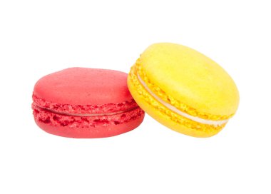 Beyaz arka plan üzerinde izole renkli macaroons