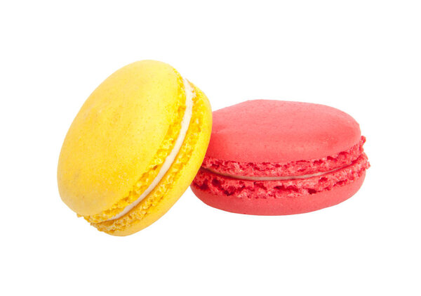 colorful macaroons isolated on the white background