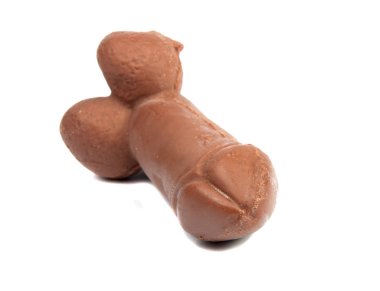 penis üzerinde beyaz izole çikolata şekil