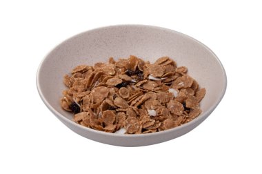 Organik tahıl bej kase. Diyet gıda.