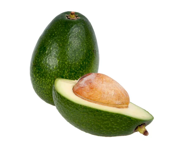 Frische Bio Avocado Isoliert Auf Der Weißen Tropische Exotische Lebensmittel — Stockfoto