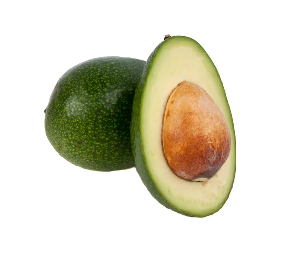 Frische Bio Avocado Isoliert Auf Der Weißen Tropische Exotische Lebensmittel — Stockfoto