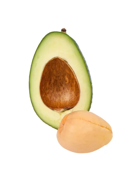 Frische Bio Avocado Isoliert Auf Der Weißen Tropische Exotische Lebensmittel — Stockfoto