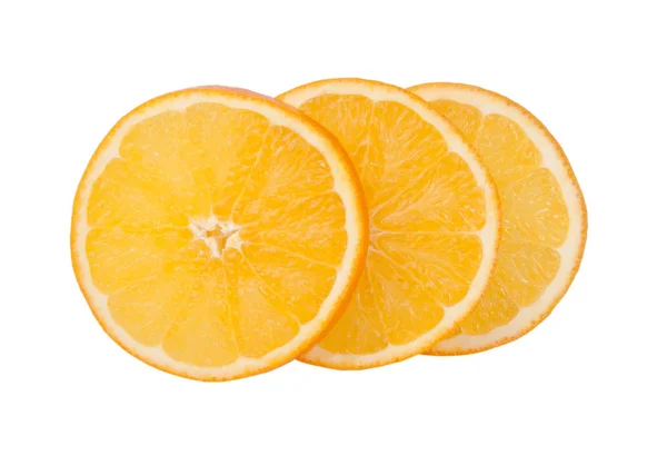 Rebanada Fruta Fresca Naranja Orgánica Aislada Blanco Comida Tropical Exótica — Foto de Stock