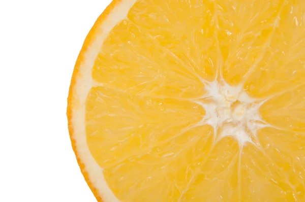 Färsk Ekologisk Apelsin Frukt Skiva Isolerat Vitan Tropiska Exotiska Mat — Stockfoto
