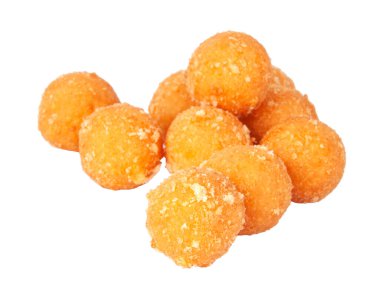 Peynirli toplar, abur cuburlar. Beyazların üzerinde kızartılmış.