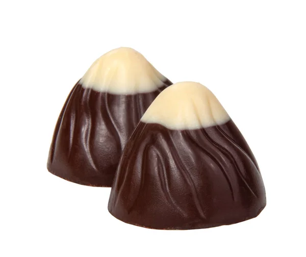 Leckere Schokoladenbonbons Isoliert Auf Dem Vwhite — Stockfoto