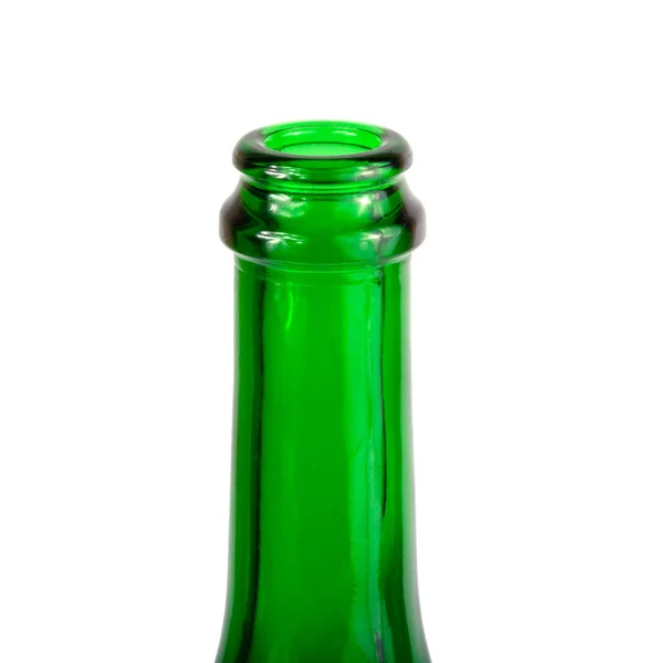 一个绿色酒瓶隔离在白色上 — 图库照片