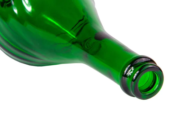 One Green Wine Champange Bottle Isolated White — Stock Photo, Image