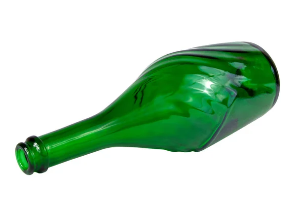 Una Botella Champange Vino Verde Aislada Blanco — Foto de Stock