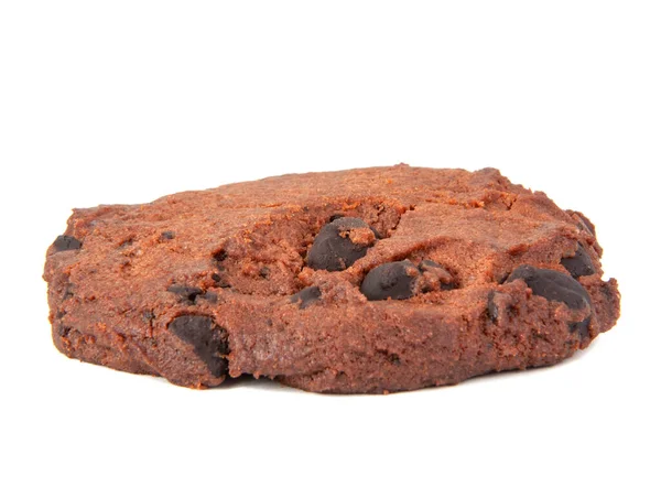 Galletas Marrones Americanas Con Gotas Chocolate Sabrosa Panadería Aislada Blanco — Foto de Stock