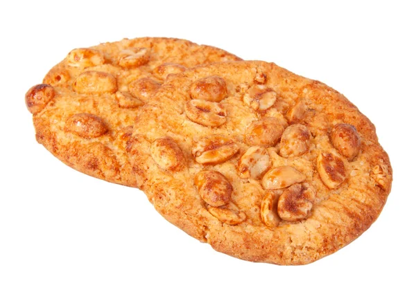 Biscoitos Saborosos Com Amendoim Mel Cozido Isolado Branco — Fotografia de Stock