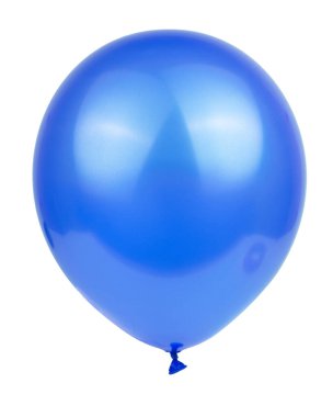 Parti mavi balon olayı beyaz arkaplanda izole