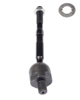 Beyaz arkaplanda otomatik süspansiyon parçaları, dengeleyici çubuğu