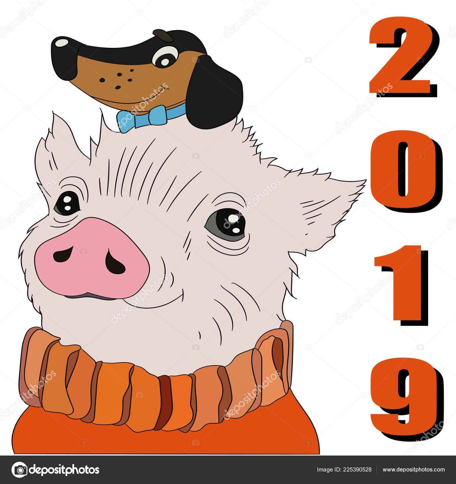 Картинки символ года 2019 Собака. Скачать и распечатать Картинки символ года 2019 Собака. Скачать и распечатать
