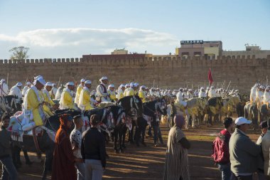 Tbourida Fantasia atlı Süvari Meknes şarj