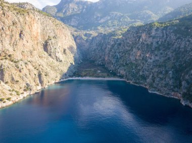 Düz dron görünümü kelebek Vadisi Beach Fethiye
