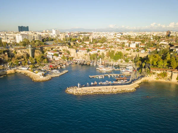 Luftaufnahme Kaleici Altstadt Hafen Antalya Türkei — Stockfoto