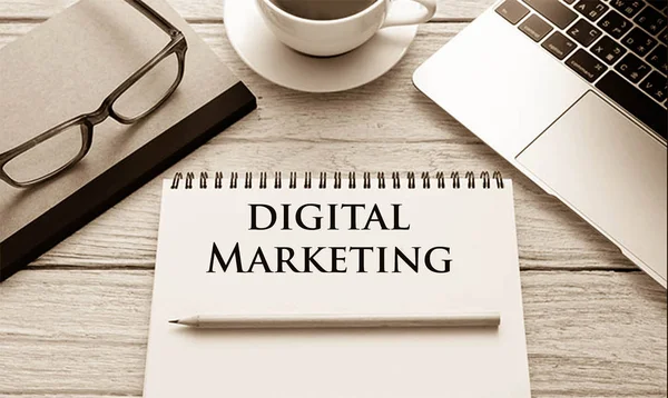 Marketing Digital Escrito Bloc Notas — Foto de Stock