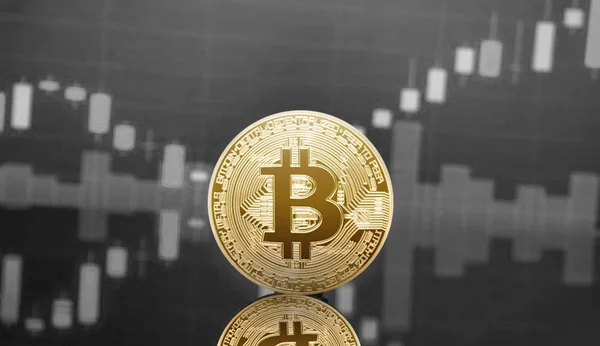 Bitcoin Trading Criptovaluta Borsa Valori — Foto Stock