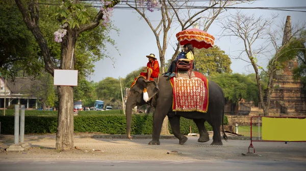 Ayutthaya Thaiföld 2018 Február Ázsiai Turisták Jönnek Hogy Utazik Ayutthaya — Stock Fotó