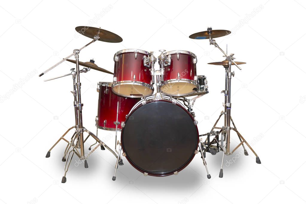 Drum set isolated on white background. This has clipping path.