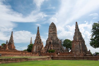 Eski tapınak (Wat Chai Wattanaram). Phra Nakhon Si Ayutthaya ilinin tarihi parkında..