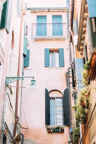 Ancient Venice building with vintage windows